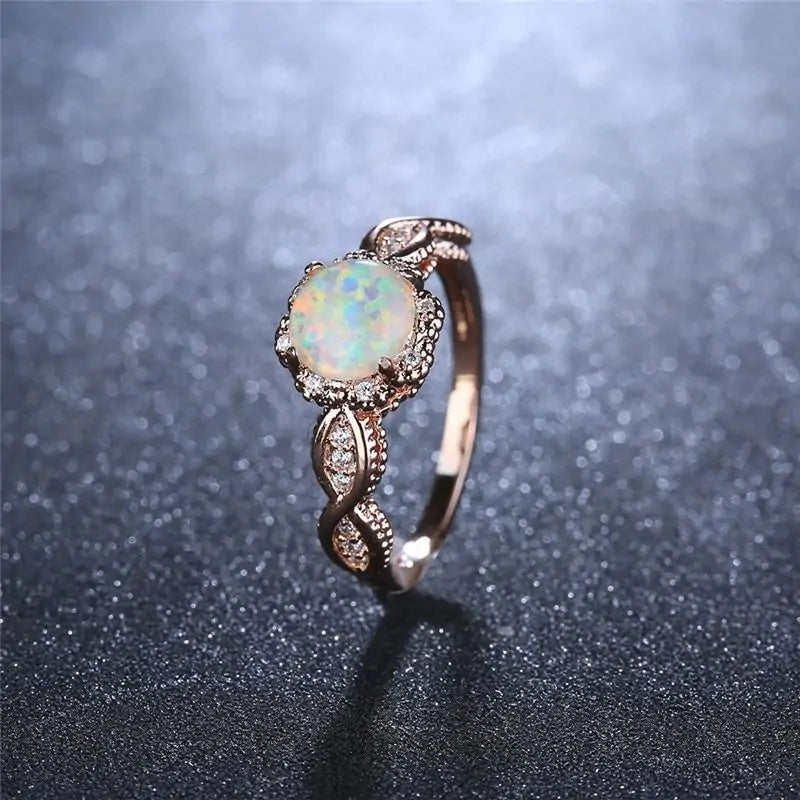 Rainbow Opal Ring