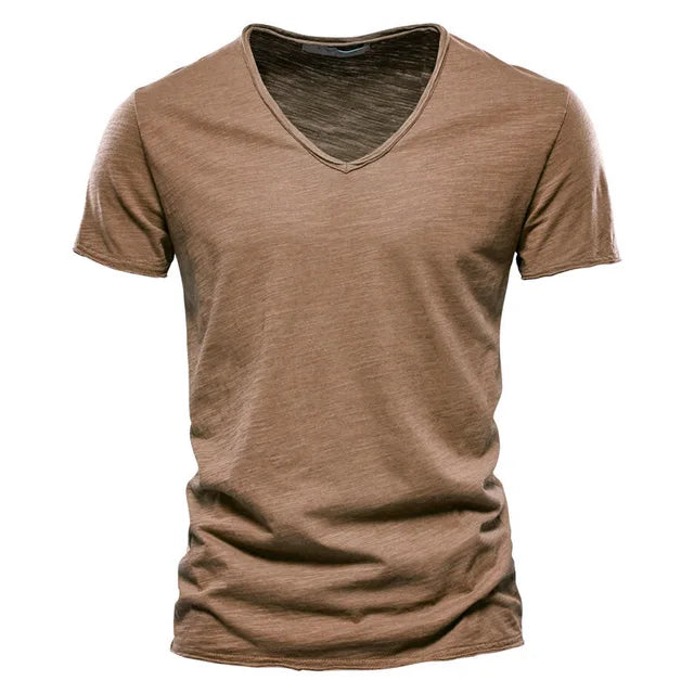 Classic V-Neck Cotton T-Shirt For Men