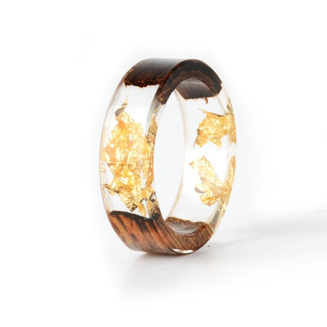 Wood Resin Transparent Ring