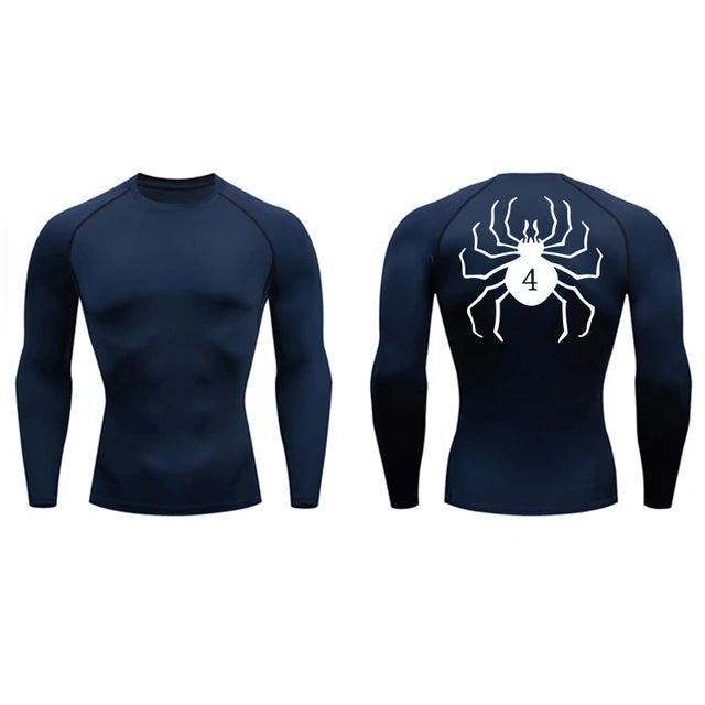 Compression Sport Shirt with Spider Print