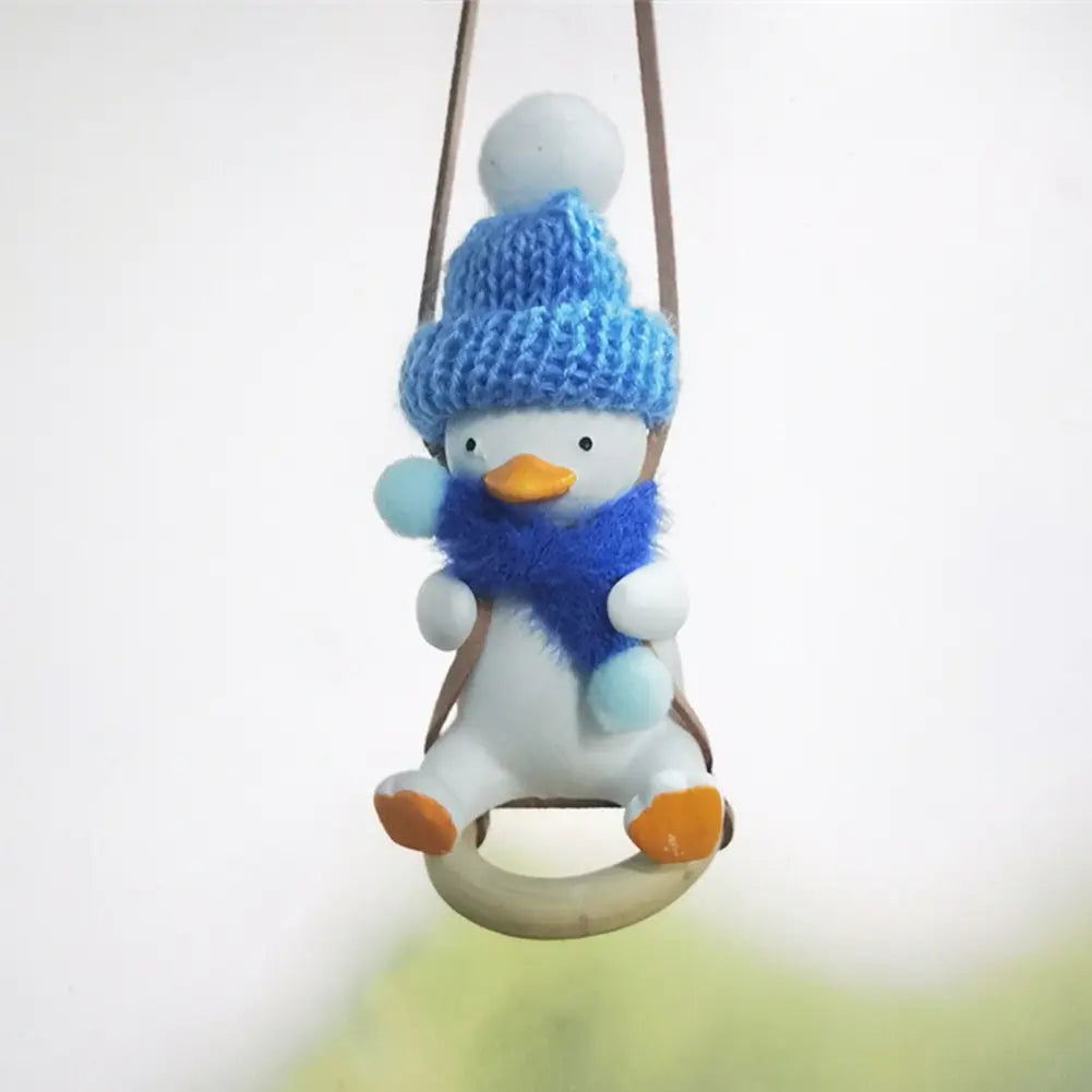 Cool Knit Cap Duck Car Pendant