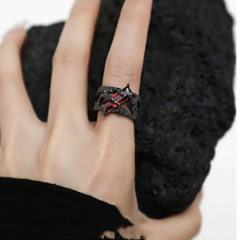 2023 New Punk Black Rings