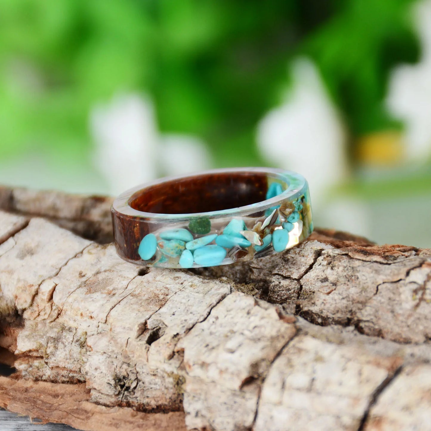 Wood Resin Transparent Ring