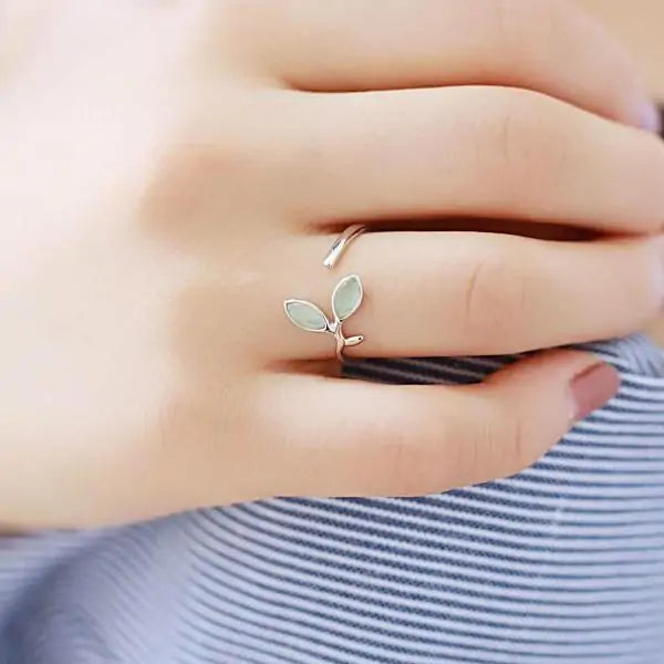 Sterling Silver Green Opal Ring