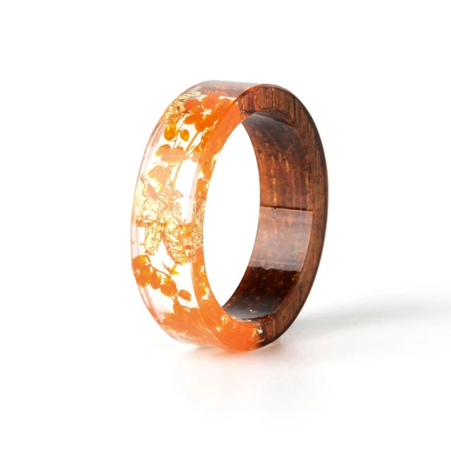 Wood Resin Transparent Ring