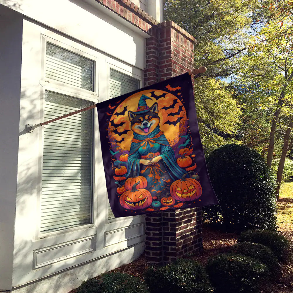 Akita Witchy  House Flag