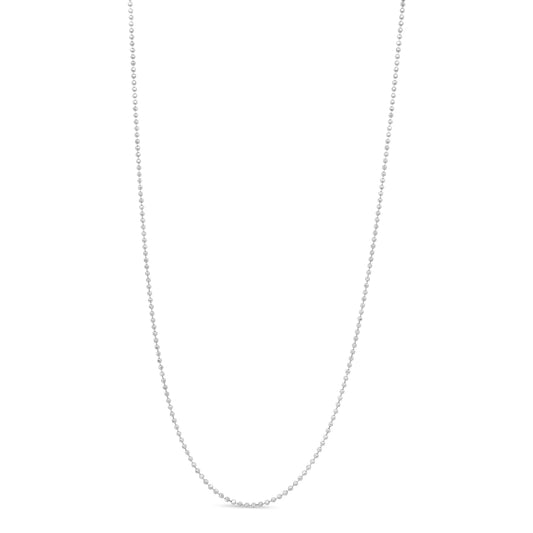 .925 Sterling Silver 0.7mm Slim and Dainty Unisex 18" Inch Ball Bead Chain Necklace