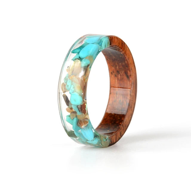 Wood Resin Transparent Ring