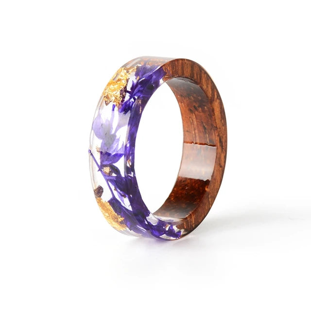 Wood Resin Transparent Ring