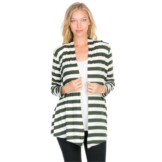 Stripe Cardigan -Black