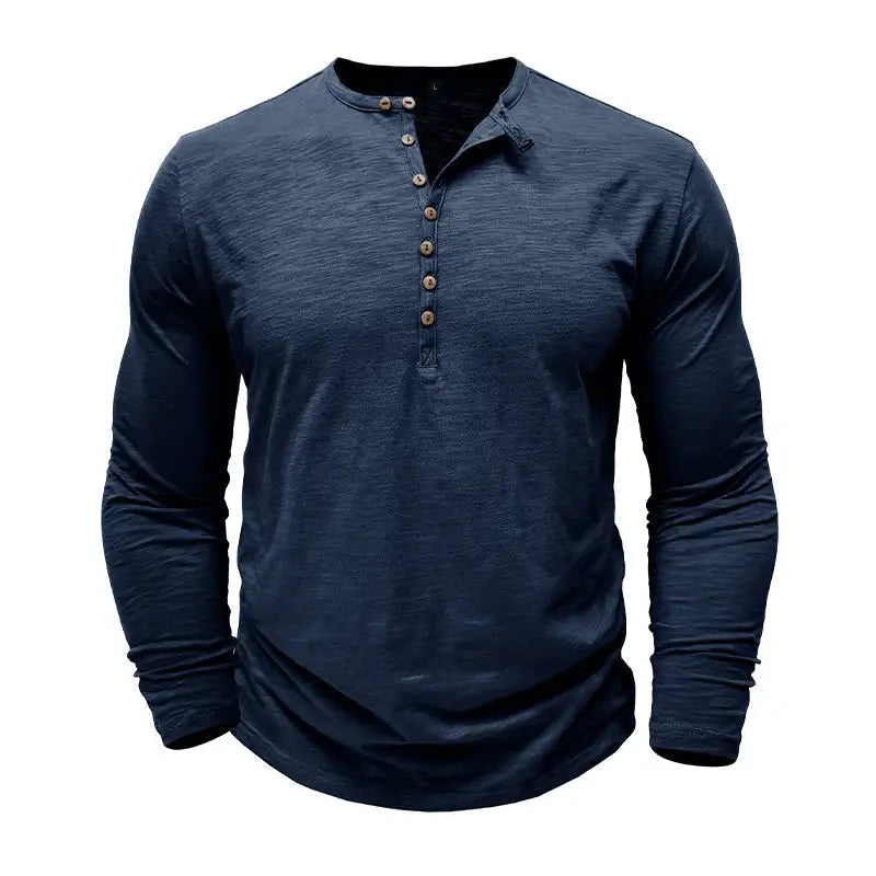 Vito Cotton Comfort Half-Button Long Sleeve